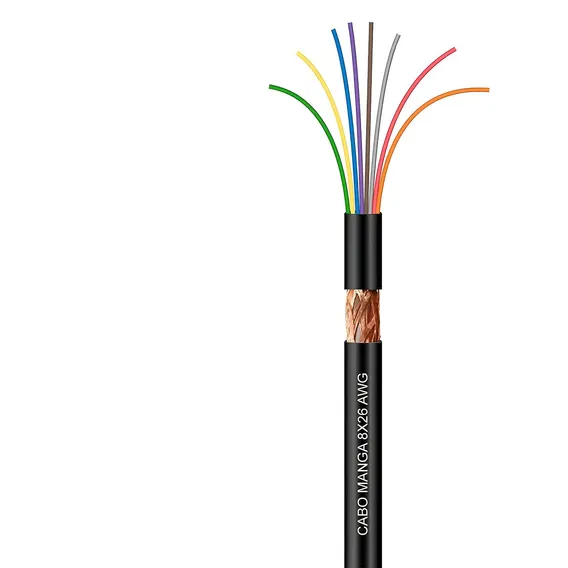 Cabo Manga 8x26 Awg - Com Blindagem Preto - 100 Metros Foto 1