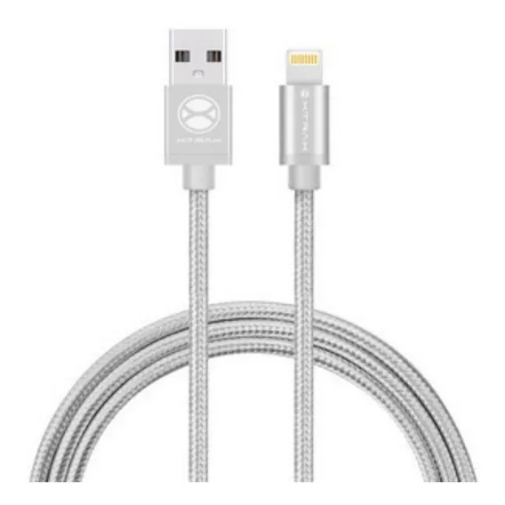 Cabo Mfi Apple Xtrax 1,5m Com Ponta De Aluminio Prata Foto 1