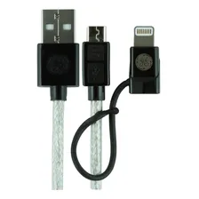 Cabo micro USB Ge 36590 2 em 1+adaptador Lightning cor cinza com prata Foto  mini 1
