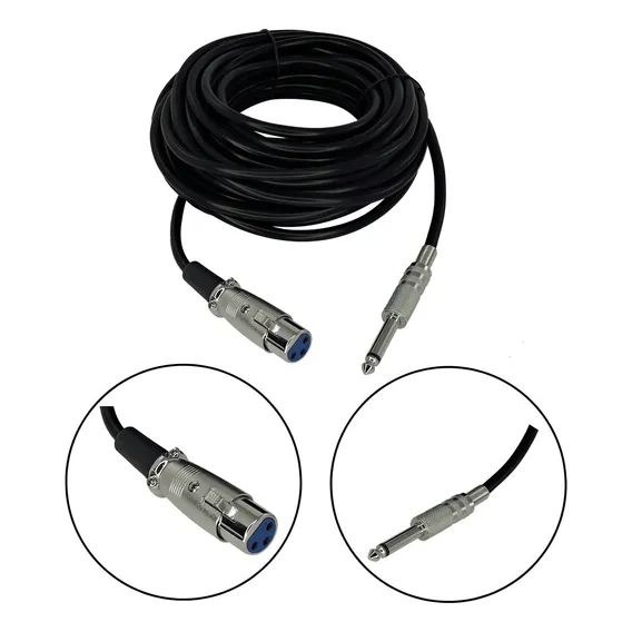Cabo Microfone E Violão Mono Xlr / P10 10 Metros Foto 1