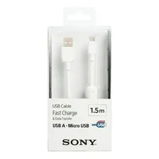 Cabo microUSB microUSB Sony de 1,5 metros CP-AB150 Cor de alimentação e dados branco Foto mini 2