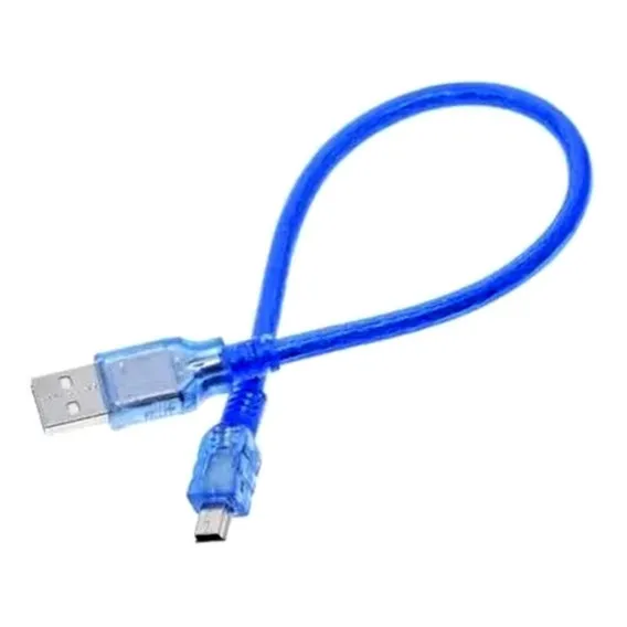 Cabo Mini Usb 2.0 Azul 30 Cm Arduino Nano V3 Foto 1