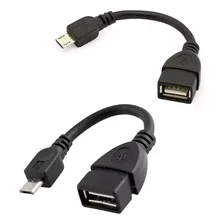 Cabo Otg Usb Pendrive Para Celular Tablet Universal V8 Preto Foto  mini 1