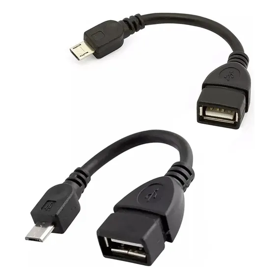 Cabo Otg Usb Pendrive Para Celular Tablet Universal V8 Preto Foto 1
