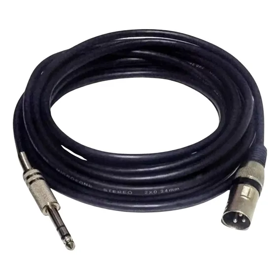 Cabo P/ Microfone P10 Stereo X Xlr Macho 20metros Balanceado Foto 1