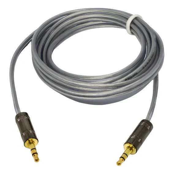 Cabo P2 Auxiliar 20m P2 + P2 Estéreo Plug Metal Blindado Foto 1