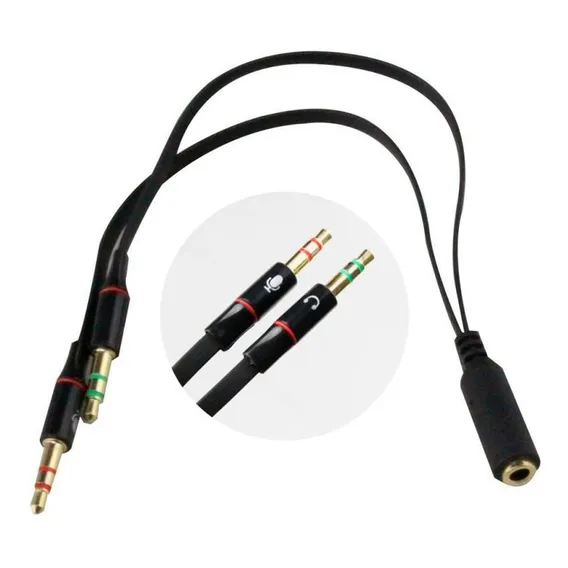 Cabo P2 Para 2 P2 Fone E Microfone Adaptador P2 Macho 2fêmea Foto 1