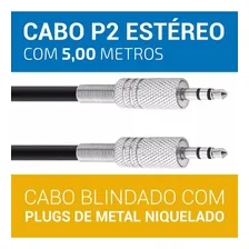 Cabo P2 Para P2 Auxiliar Som Profissional Extensor 5 Metros Foto mini 2