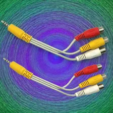 Cabo P2 St 4c + 3 Rca Fêmea 17cm Áudio E Vídeo Kit 5 Cabos Foto mini  3