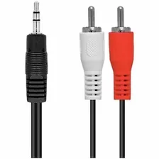 Cabo P2 X 2 Rca 1,5 Metros - Ponta Fechada Auxiliar Stereo Foto mini  3