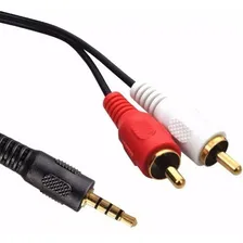 Cabo P2 X 2 Rca 1,5 Metros - Ponta Fechada Auxiliar Stereo Foto mini  2