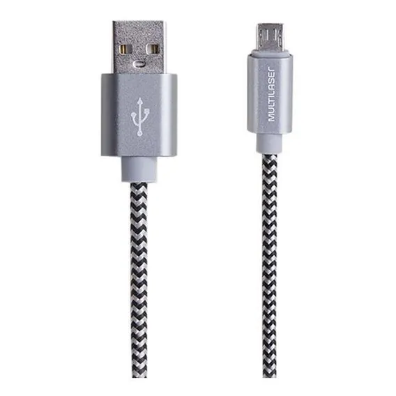 Cabo Para Android Multilaser Preto E Cinza Micro Usb 1.5m Foto 1