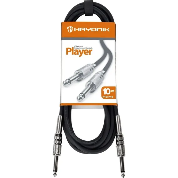 Cabo Para Guitarra P10 X P10 10m Player Preto Hayonik 63368 Foto 1