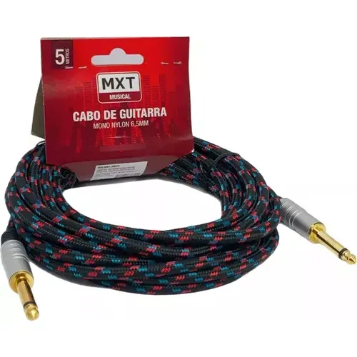 Cabo Para Guitarra Violão 5m Metros Blindado P10 P10 Pro Mxt Foto 1