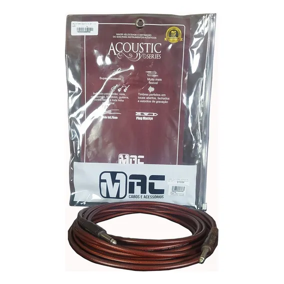 Cabo Para Instrumentos Mac Acoustic 3,05m 10ft Com Foto 1