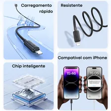 Cabo Para iPhone Apple Car Play Espelhar Parear Central MultimÃdia Lightning USB Foto mini 4