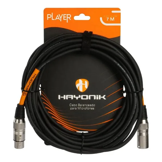 Cabo Para Microfone Player Hayonik Xlr(f) X Xlr(m) 7 Metros Foto 1