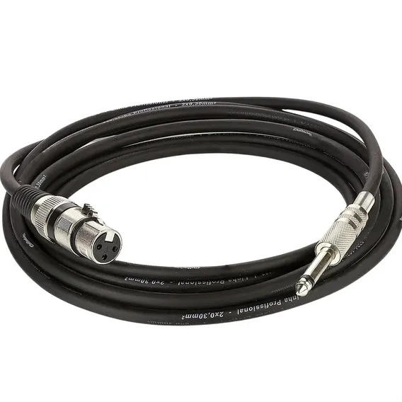 Cabo Para Microfone Xlr Fêmea X P10 Macho Preto 2m Foto 1