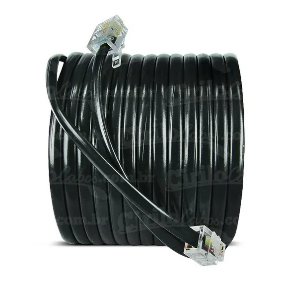 Cabo Para Telefonia - Cordão Liso, Preto - 50 Mt Foto 1