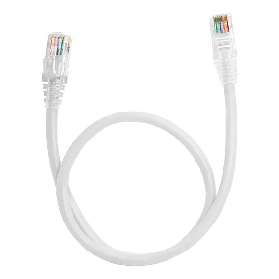 Cabo Patch Cord Cat5e 60cm Branco Injetado - Kit 20 Un. Foto 1