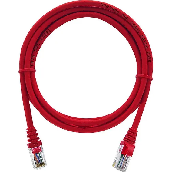 Cabo Patch Cord Vermelho Cat6e 1.5 Metros Alta Velocidade Foto 1