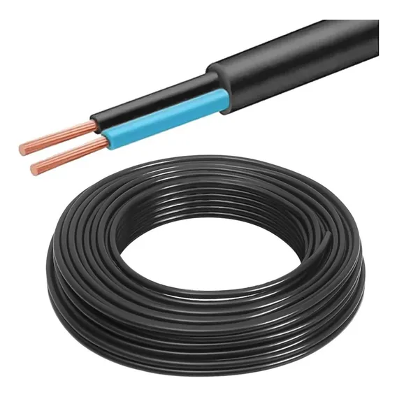 Cabo Pp ExtensĂŁo ElĂ©trica 2x2,5mm FlexĂvel Rolo - 100 Met Cobertura Preto Foto 1