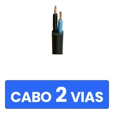 Cabo Pp ExtensĂŁo ElĂ©trica 2x2,5mm FlexĂvel Rolo - 100 Met Cobertura Preto Foto mini 3