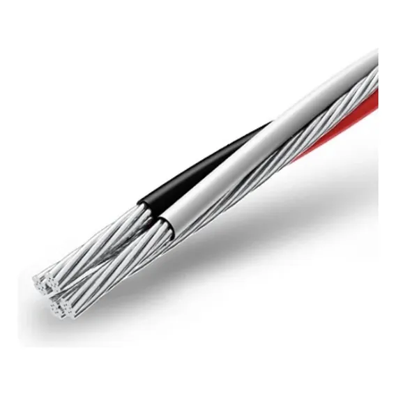 Cabo Quadruplex 25mm 100 Metros De Aluminio Com Sendo 3 Fase Encapadas Preto Cinza E Vermelho +1 Neutro Nu (desecapada) Cor Pt+cz+vm+nu Foto 1
