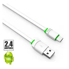 Cabo Rápido 2.4a Usb Type-c 1 Metro Carga E Dados Kd-tc30 Cor Branco Foto mini 4