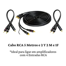 Cabo Rca 5 Metros + 2 Cabos Y 2 M + 1 F P/ Modulo Banh. Ouro Foto mini 4
