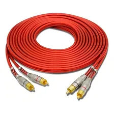 Cabo Rca 5 Metros 5mm Dupla Blindagem Tech One Vermelho Ouro Foto mini  2