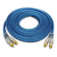 Cabo Rca Blindado 5 Metros Plug Metal Tech One Azul 5mm Foto mini 2