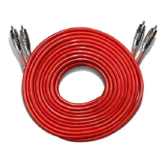 Cabo Rca Blindado 5 Metros Vermelho 5mm Dupla Blindagem Foto 1