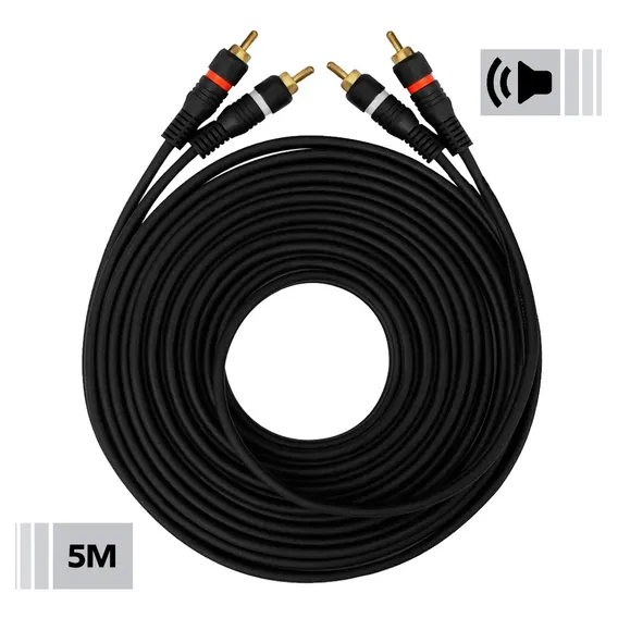 Cabo Rca Blindado 5m Modulo Amplificador Som Automotivo Foto 1