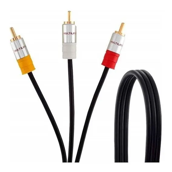Cabo Rca Composto Av 1,8m 3rcax 3rca Multilaser - Wi294 Cor Preto Foto 1
