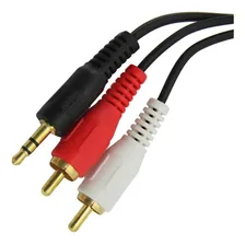 Cabo Rca Do 1 P2 Macho Em 2 2rca Wellmax Cabo Auxiliar P2 Macho X 2 Rca Preto Do 1.5m Foto mini  3