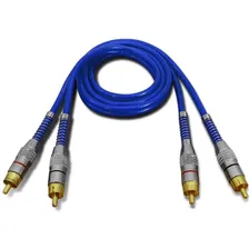 Cabo Rca Prime 1 Metro 5mm Azul Plug De Metal Banhado A Ouro Foto  mini 1