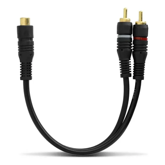 Cabo Rca Y Injetado 2 Macho 1 Femea 4mm Som Automotivo Foto 1
