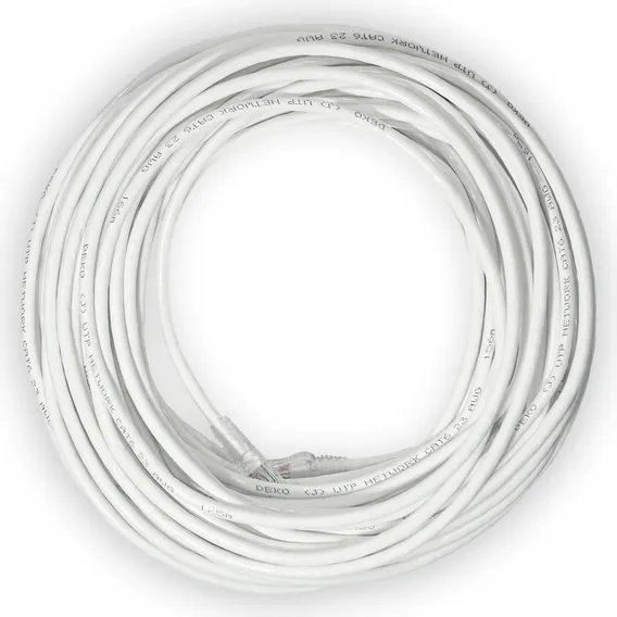 Cabo Rede 20 Metros Lan Internet Crimpado Rj45 Cat6 Branco Foto 1
