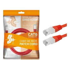 Cabo Rede Blindado 2m Ethernet Rj45 Cat6 Vermelho 2 Metros Foto mini 1