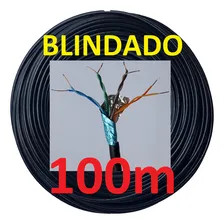 Cabo Rede Cat5e 100m Preto Ftp Blindado Lan Internet Connect Foto mini  2
