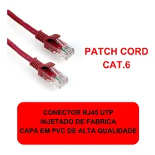 Cabo Rede Cat6 2.5m Vermelho Ultra Velocidade 2,5metros Rj45 Foto mini 4