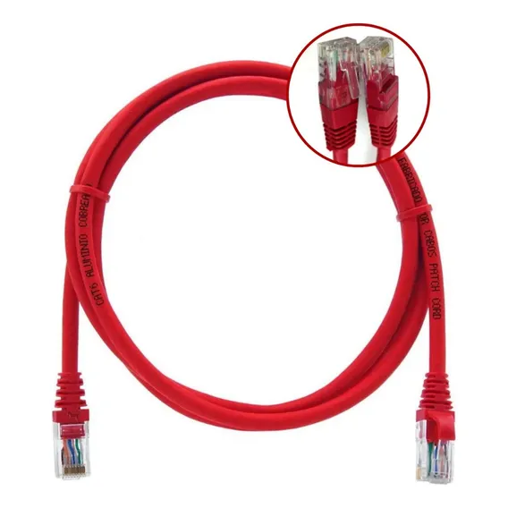 Cabo Rede Cat6 2.5m Vermelho Ultra Velocidade 2,5metros Rj45 Foto 1