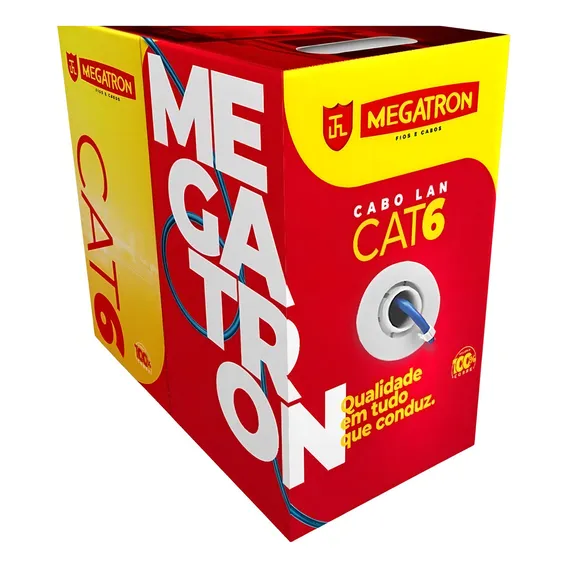 Cabo Rede Comunicação Lan 4p 100% Cobre Megatron Cat6 Foto 1