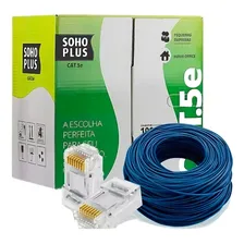Cabo Rede Furukawa Sohoplus Cat5e 24awg Cmx 200 Metros Azul Foto  mini 1