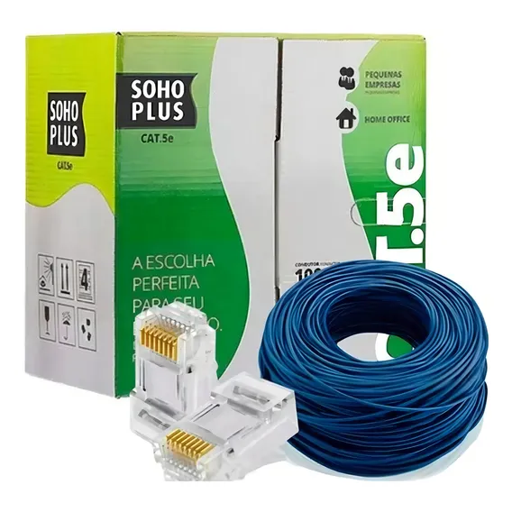 Cabo Rede Furukawa Sohoplus Cat5e 24awg Cmx 200 Metros Azul Foto 1