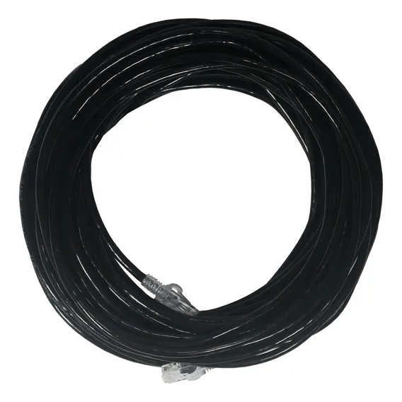 Cabo Rede Internet Lan Cftv 30m 30 Metros Cat6 Preto Crimpad Foto 1