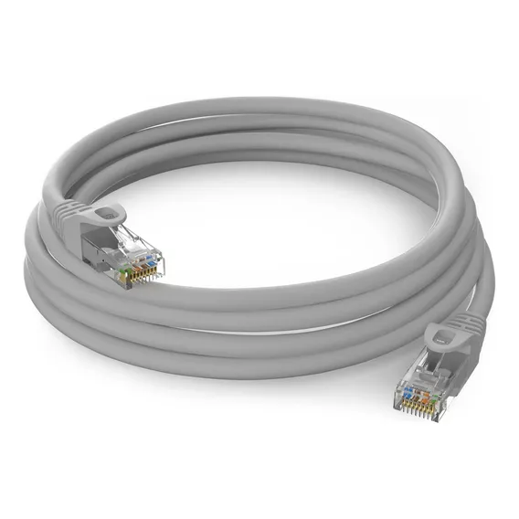 Cabo Rede Patch Cord Rj45 Cat6 Cinza 5 Metros Foto 1