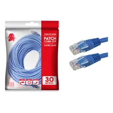 Cabo Rede Rj45 Cat5e Azul 30 Metros Utp 100% Cobre Foto mini 1