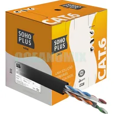 Cabo Rede Utp Cat6 Preto Furukawa Sohoplus Rolo 35m + 2 Rj45 Foto mini 1